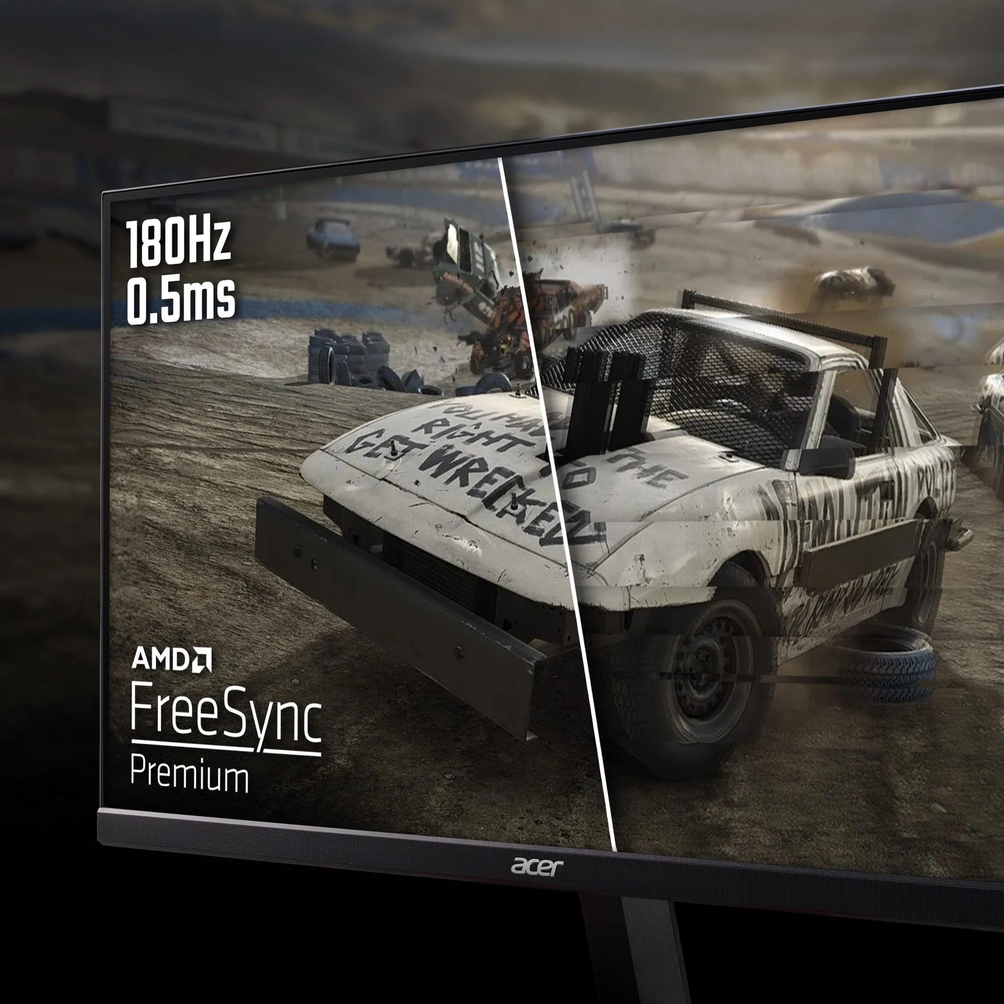 Acer Nitro KG241YM3 24" Full HD Gaming Monitor - 180Hz, 1ms, IPS, AMD FreeSync Premium, Speakers, Black