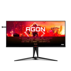 AOC AGON 5 AG405UXC 39.5" Wide Quad HD Gaming Monitor - 144Hz, 1ms, IPS, Adaptive Sync, Height Adjustable, Speakers, Black