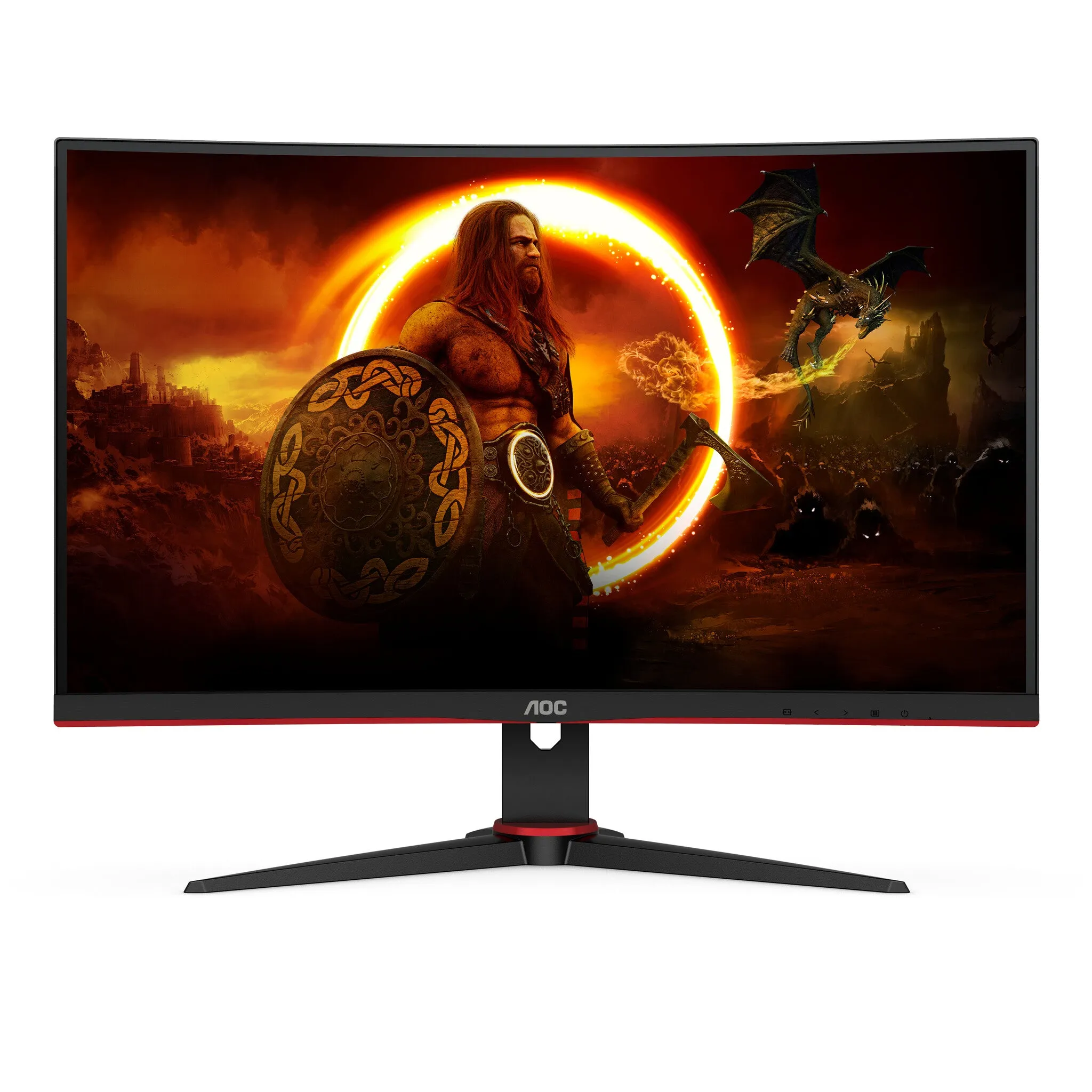 AOC G2 C27G2ZE/BK 27" Full HD Curved Gaming Monitor - 240Hz, 0.5ms, VA, AMD FreeSync Premium, Black and Red