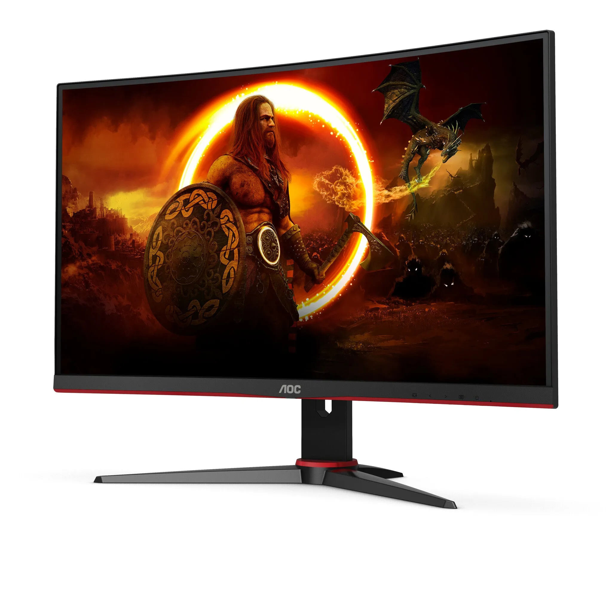 AOC G2 C27G2ZE/BK 27" Full HD Curved Gaming Monitor - 240Hz, 0.5ms, VA, AMD FreeSync Premium, Black and Red