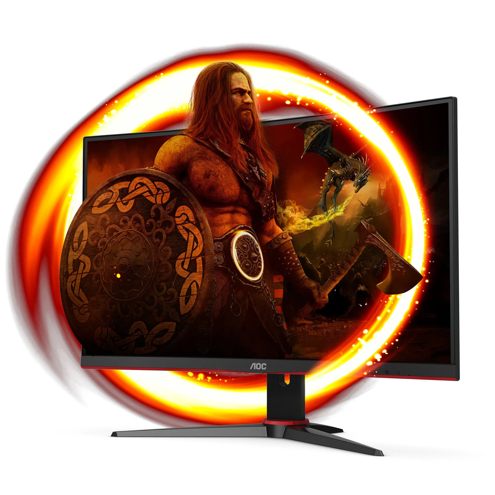 AOC G2 C27G2ZE/BK 27" Full HD Curved Gaming Monitor - 240Hz, 0.5ms, VA, AMD FreeSync Premium, Black and Red