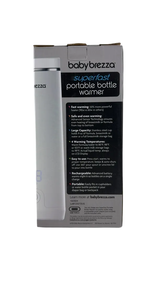 Baby Brezza Super Fast Portable Bottle Warmer, White