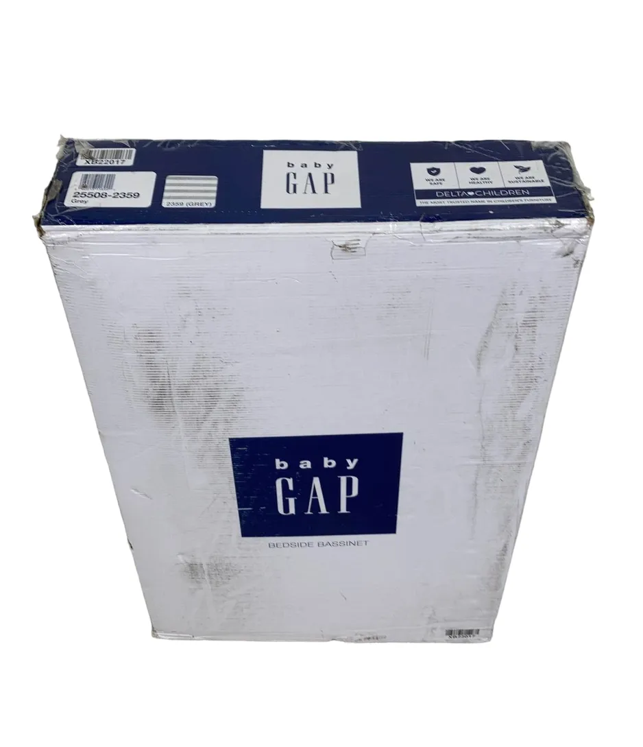 Baby Gap Bedside Bassinet, Grey Stripes