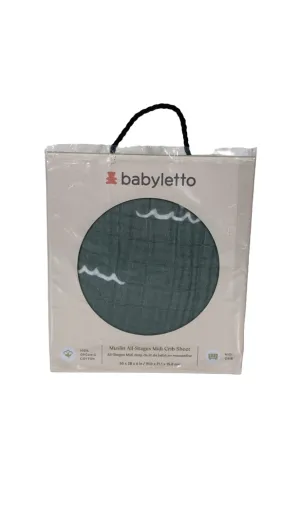 Babyletto Muslin All-Stages Midi Crib Sheet, Matcha Green
