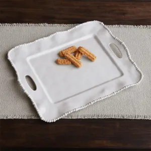 Beatriz Ball | Vida Alegria Rectangular Tray with Handles - White