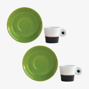 Bernardaud | Irazu Espresso Cups & Saucers - Set of 2 (4 Pcs)