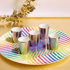 Bernardaud | Surface Colore B29 Round Platter & 5 Cups (Limited Edition)