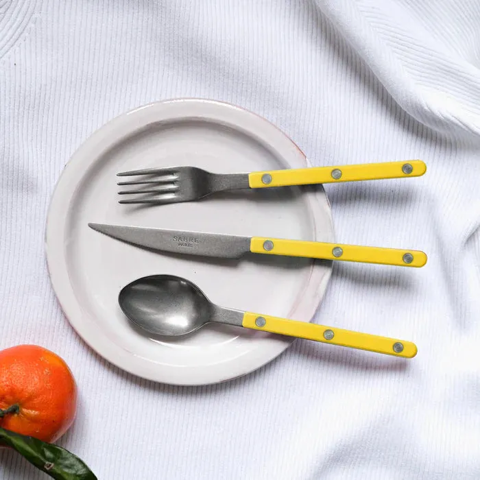 Bistrot Solid Vintage Dessert Spoon - Yellow