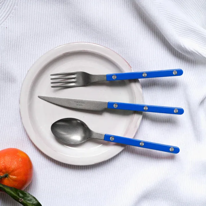 Bistrot Vintage Solid Dessert Spoon - Lapis Blue