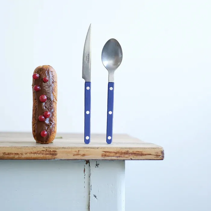 Bistrot Vintage Solid Dessert Spoon - Navy Blue