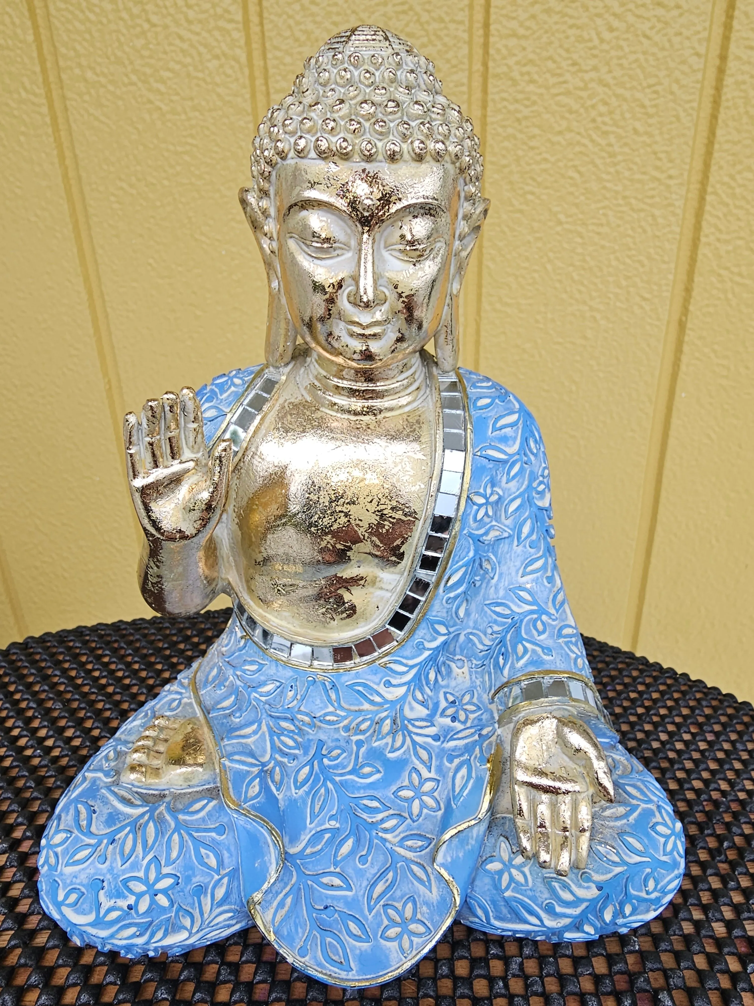 BLUE/GOLD BUDDHA FIGURINE