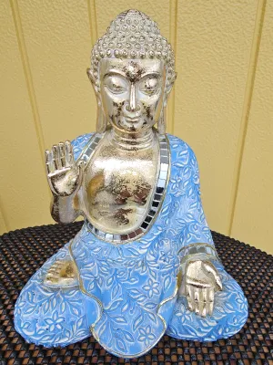 BLUE/GOLD BUDDHA FIGURINE