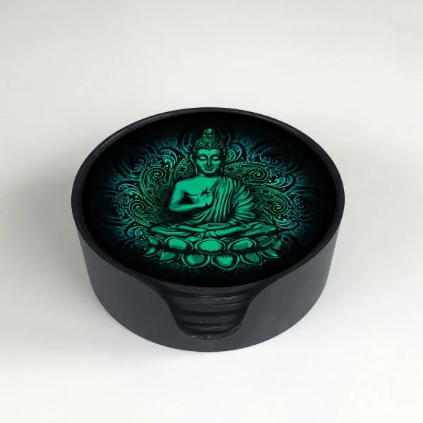 BUDDHA SET 6 GLASS COASTERS