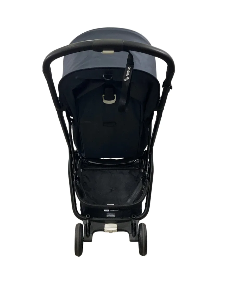 Bugaboo Butterfly Stroller, 2023, Black, Stormy Blue, Stormy Blue