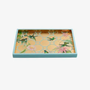 Caspari | Hummingbird Trellis Lacquer Vanity Tray