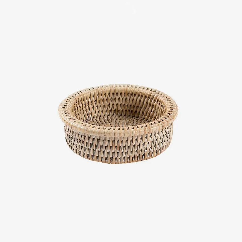 Caspari | Rattan Wine Bottle Holder Coaster