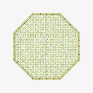 Caspari | Trellis Green Lacquer Octagonal Placemat