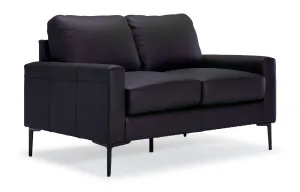 Chito Leather Loveseat - Raven