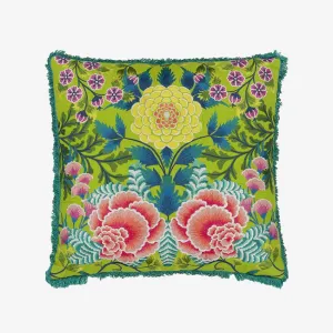 Christian Lacroix | Brocart Decoratif Embroidered Lime Cushion