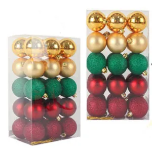 Christmas Decor Balls 30pc 6cm Red Gold Green