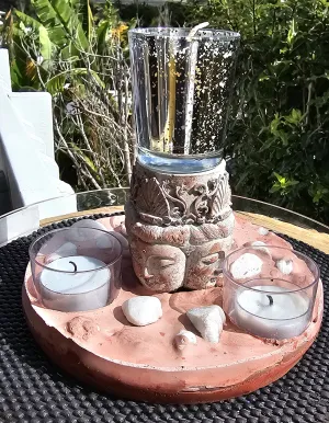 CONCRETE BUDDHA CANDLE HOLDER In/outdoor