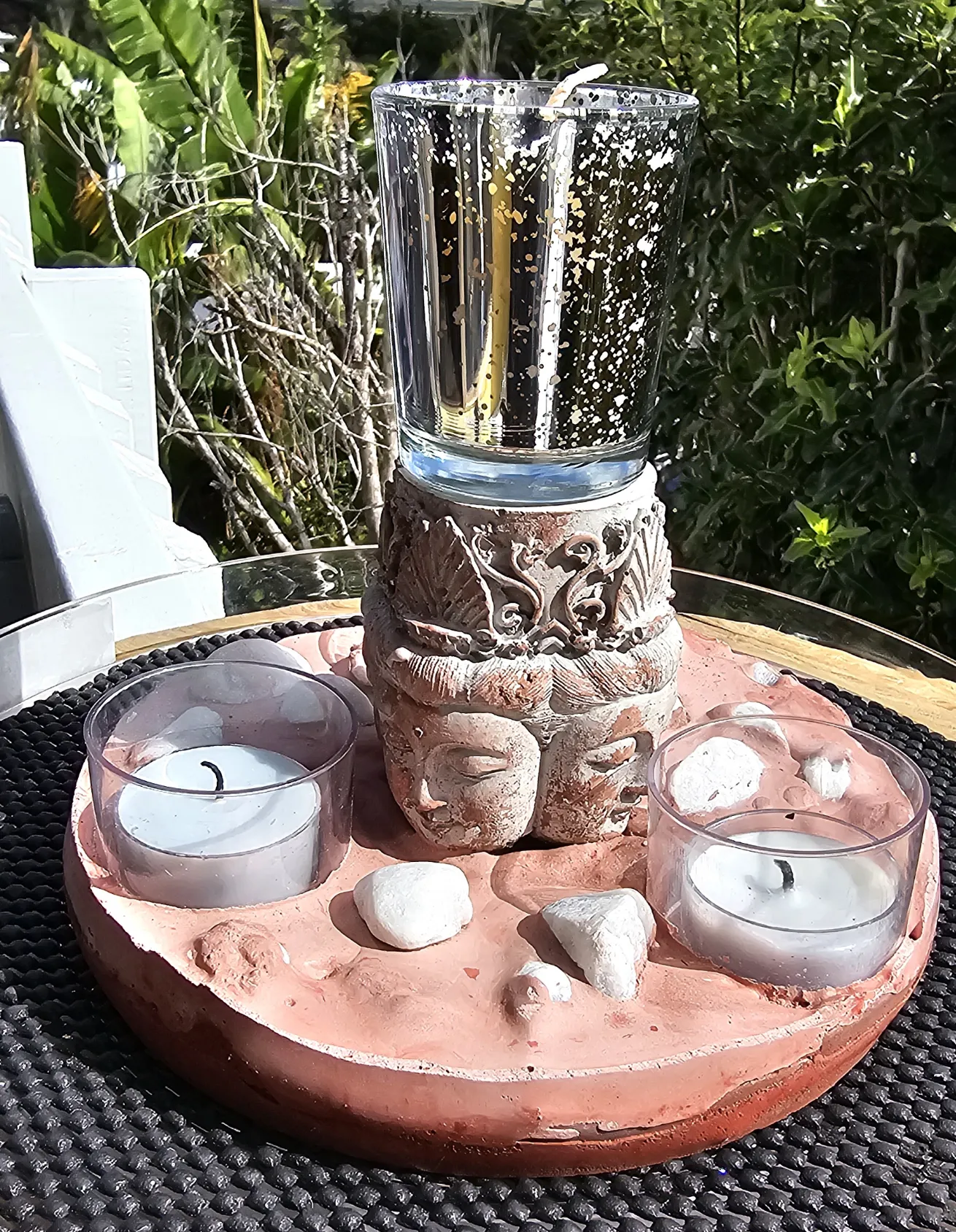 CONCRETE BUDDHA CANDLE HOLDER In/outdoor