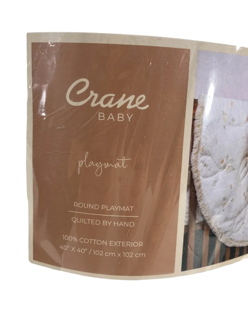 Crane Baby Cotton Quilted Play Mat, Willow (Dainty Leaf)
