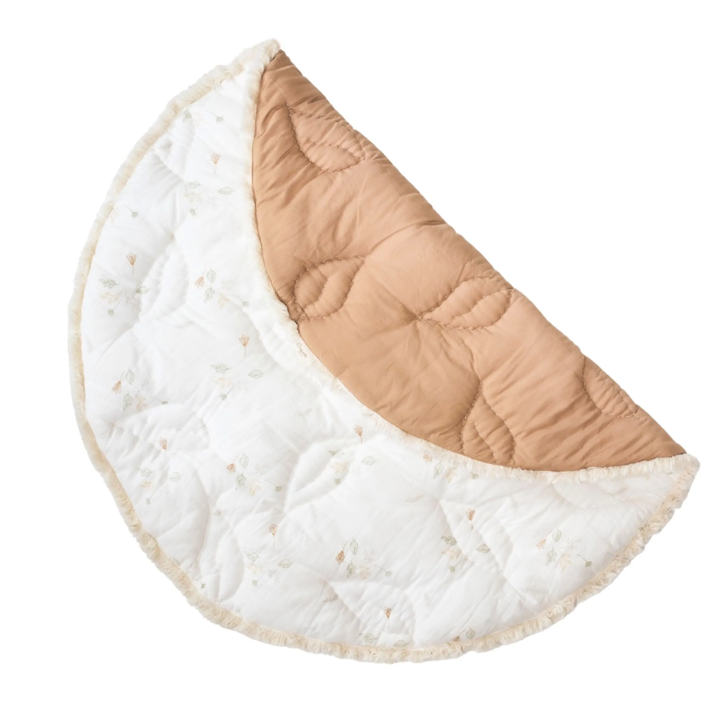 Crane Baby Cotton Quilted Play Mat, Willow (Dainty Leaf)