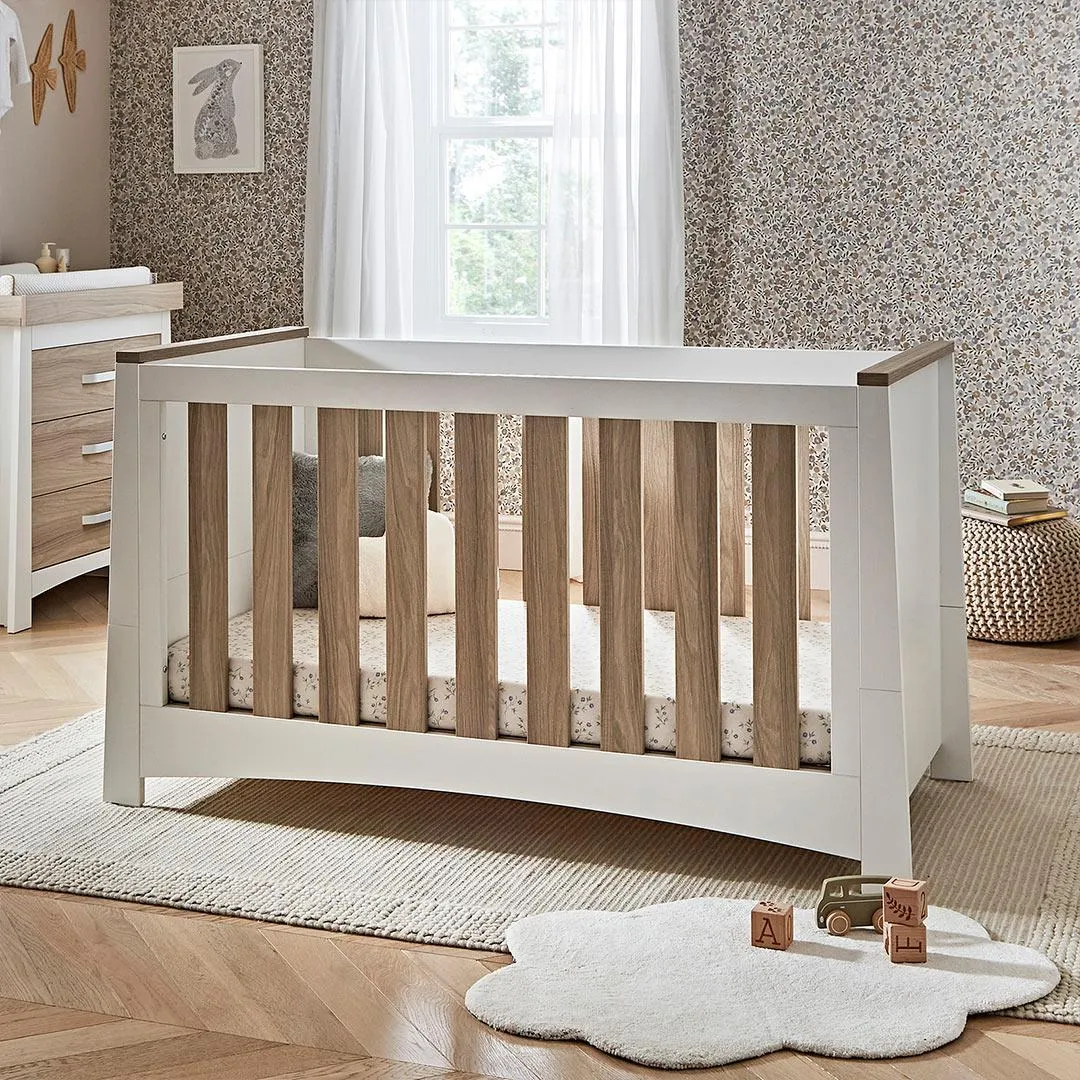 CuddleCo Ada Cot Bed  - White/Ash