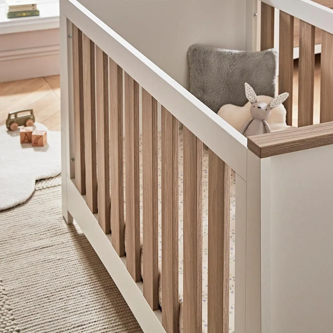 CuddleCo Ada Cot Bed  - White/Ash