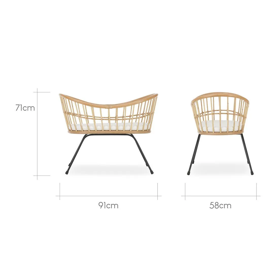 CuddleCo Aria Wave Crib - Rattan
