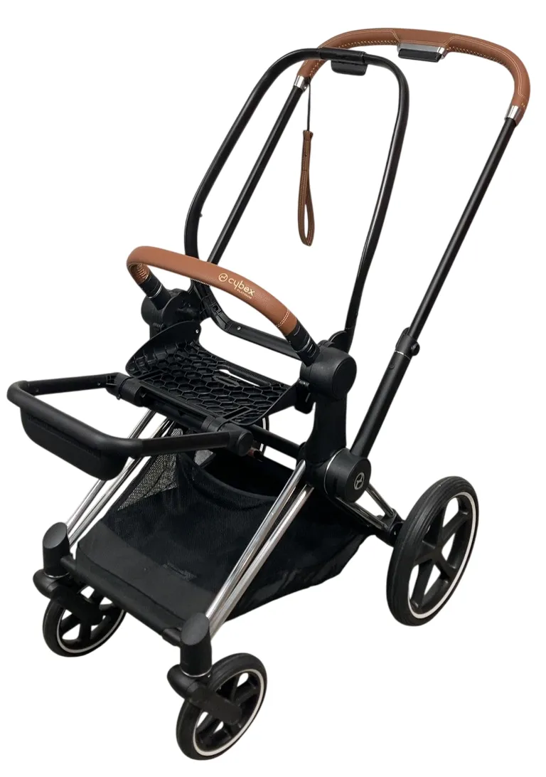Cybex PRIAM Stroller Frame And Seat, 2019, Chrome/Brown