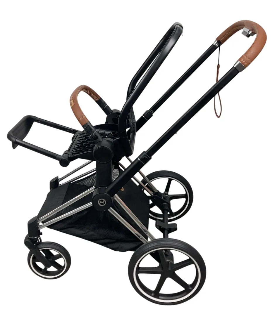 Cybex PRIAM Stroller Frame And Seat, 2019, Chrome/Brown