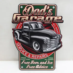 DADS GARAGE (2)METAL WALL ART