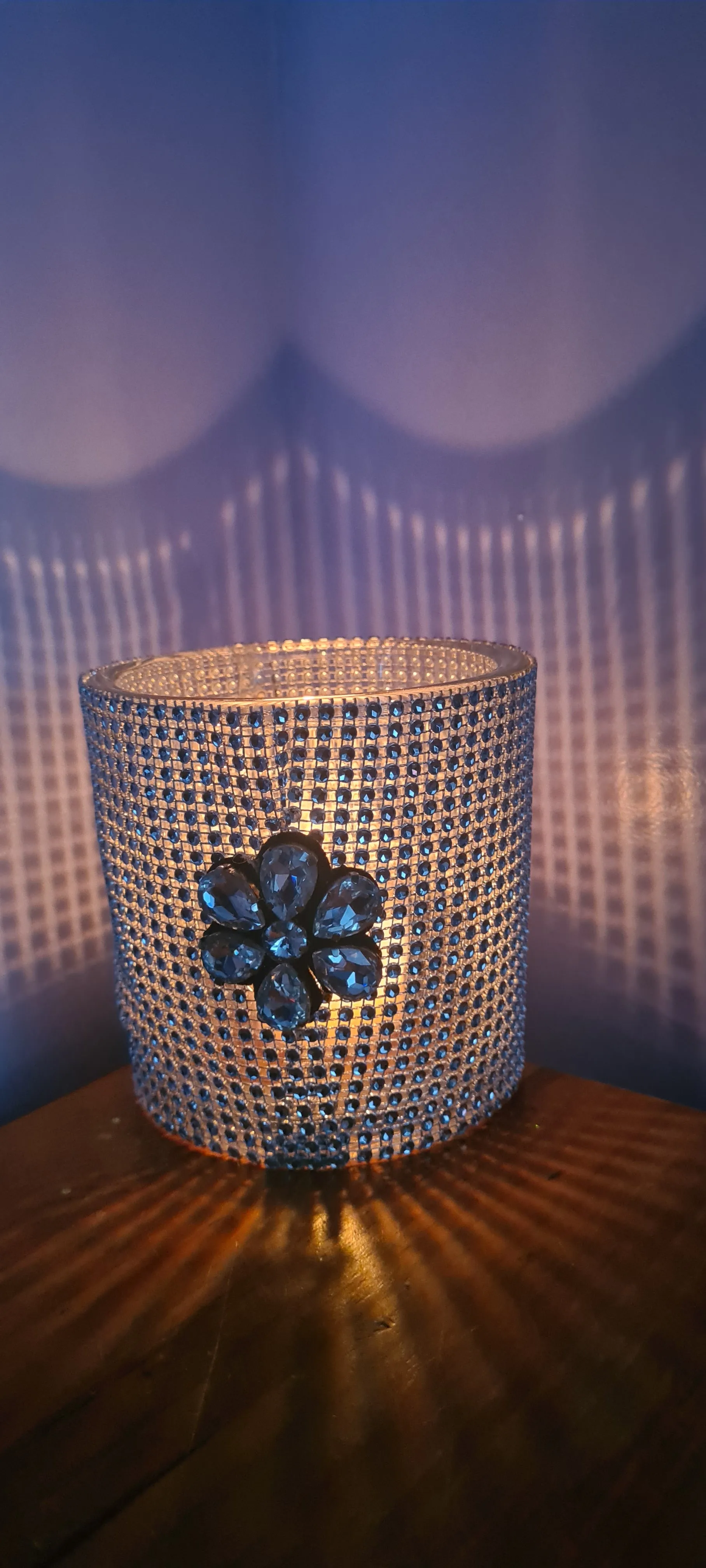 DIAMANTE CANDLE HOLDER-made by me