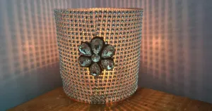 DIAMANTE CANDLE HOLDER-made by me