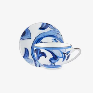 Dolce & Gabbana Casa | Blue Mediterraneo Fiore Tea Cup and Saucer Set
