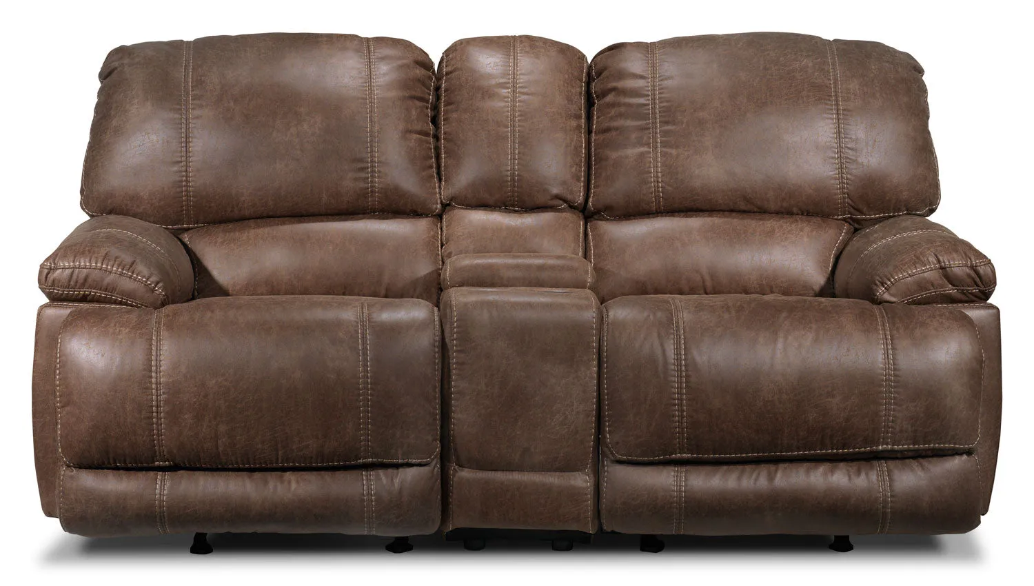 Durango Reclining Loveseat w/ Console - Saddle Brown