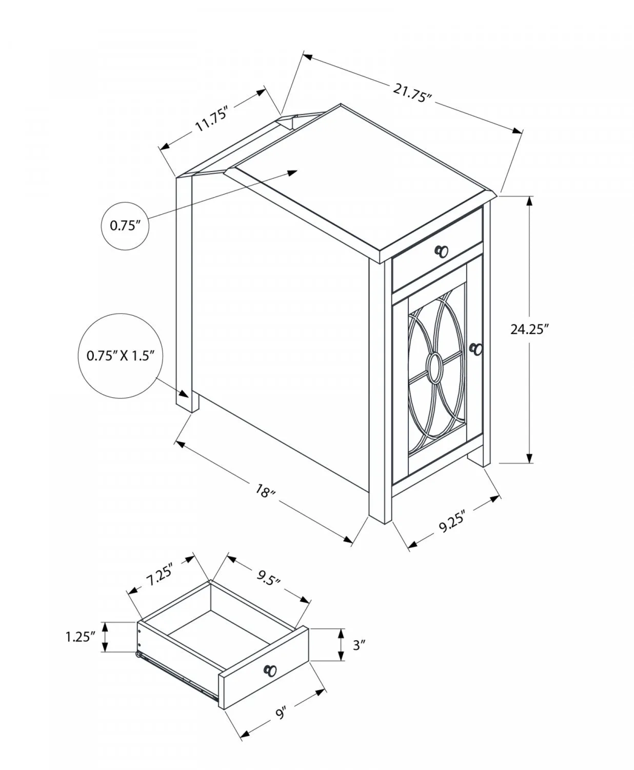 Elric Side Table - Taupe
