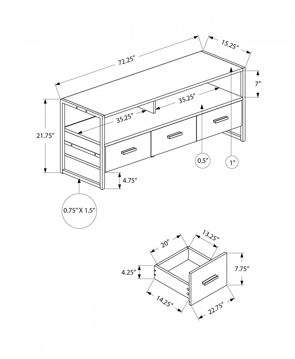 Encore TV Stand - Cream