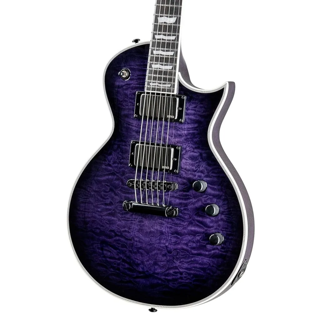 ESP LTD EC-1000 Quilted Maple Electric Guitar - See Thru Purple