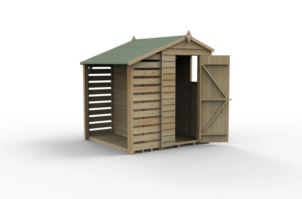 Forest Garden 4life Apex Shed 4x6 with Lean-To and Window