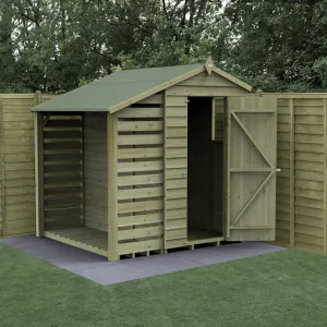 Forest Garden 4life Apex Shed 4x6 with Lean-To and Window