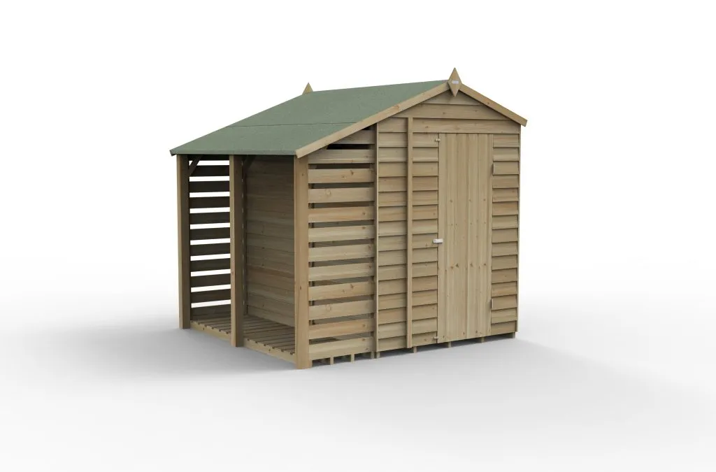 Forest Garden 4life Apex Shed 5x7 with Lean-To and No Windows