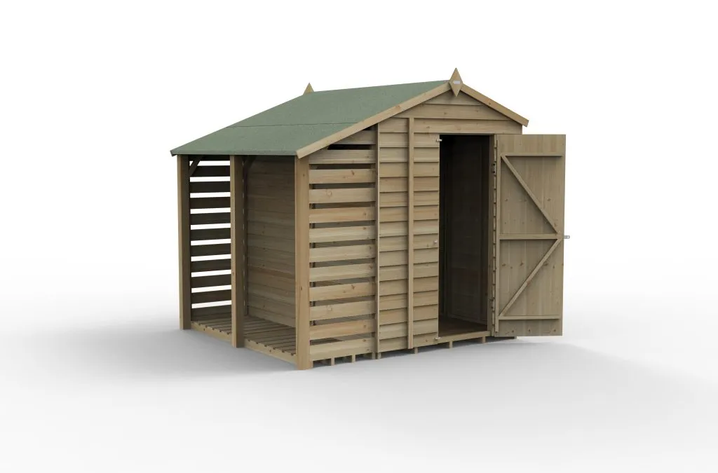 Forest Garden 4life Apex Shed 5x7 with Lean-To and No Windows