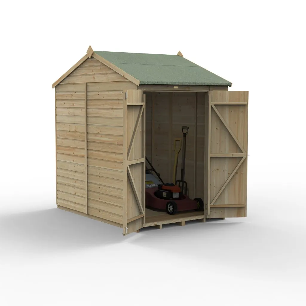 Forest Garden Beckwood 5x7 Reverse Apex Shed with No Windows and Double Door