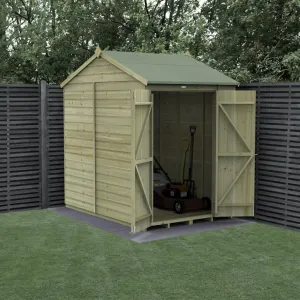Forest Garden Beckwood 5x7 Reverse Apex Shed with No Windows and Double Door