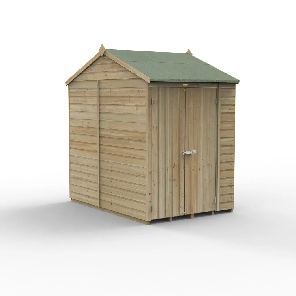 Forest Garden Beckwood 5x7 Reverse Apex Shed with No Windows and Double Door