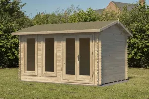 Forest Garden Chiltern 4m x 3m Double Glazed Log Cabin - 34kg Felt plus Underlay