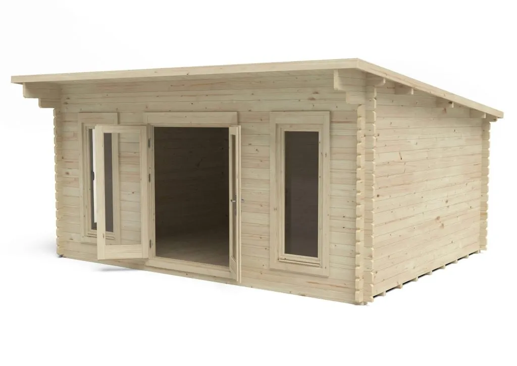Forest Garden Mendip 5m x 4m Double Glazed Log Cabin 24kg Polyester Felt plus Underlay
